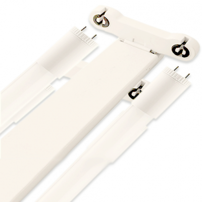 BASE PARA 2 LÁMPARA / BOMBILLO TIPO TUBO LED T8 RCA