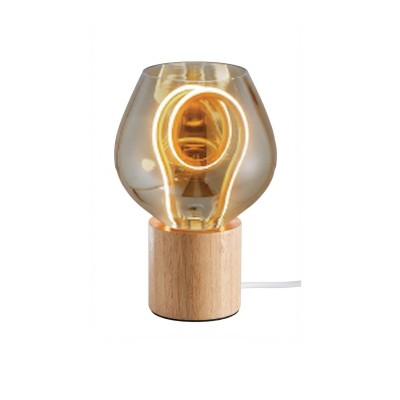 LÁMPARA DE MESA AMBAR WOOD ORO 7W