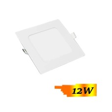 LÁMPARA 12W LED PANEL CUADRADA EMPOTRAR BLANCO