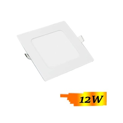 LÁMPARA 12W LED PANEL CUADRADA EMPOTRAR BLANCO