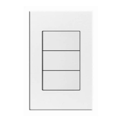APAGADOR INTERRUPTOR TRIPLE 3 BOTONES MODERNO 15A 125V BLANCO