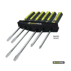 DESTORNILLADOR JUEGO 6 PZ MANGO AMARILLO-NEGRO
