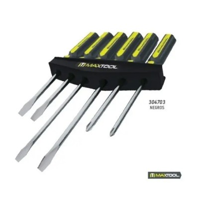 DESTORNILLADOR JUEGO 6 PZ MANGO AMARILLO-NEGRO