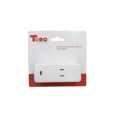 ENCHUFE CONVERTIDOR  USB-C CARGA RAPIDA PD 15 AMP 120V