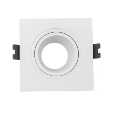 LÁMPARA OJO DE BUEY CUADRADA DIRIGIBLE NEGRO/BLANCO 94X114MM