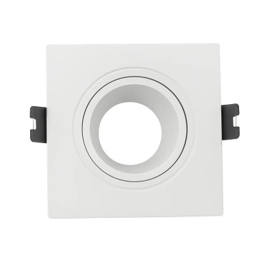 LÁMPARA OJO DE BUEY CUADRADA DIRIGIBLE NEGRO/BLANCO 94X114MM