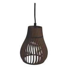 LAMPARA COLGANTE DE MADERA MODERNA VINTAGE MINI BOMBE E27 MARRÓN