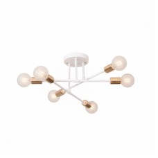 LÁMPARA MODERNA DECORATIVA DE TECHO 6 SÓCATE BLANCA