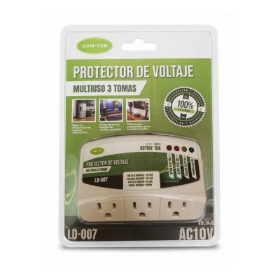 PROTECTOR DE VOLTAJE MULTIUSO 3 TOMAS