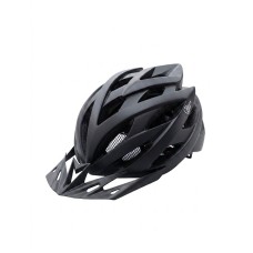 CASCO DE BICICLETA NEGRO CON LUZ LED Y VISERA NEGRO L