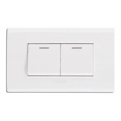 INTERRUPTOR DOBLE 2 MODULOS BLANCO PICKENS